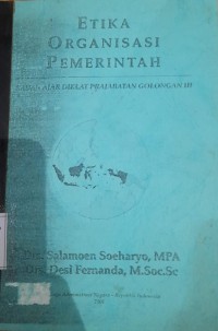 Image of Etika Organisasi Pemerintah